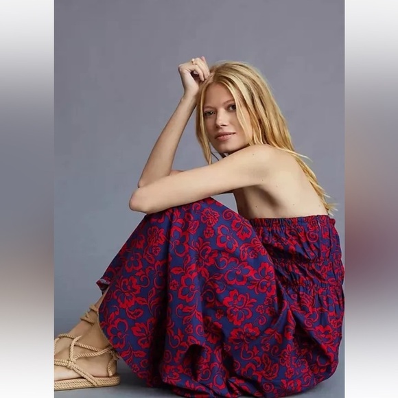 Sundry Anthropologie| 100% Cotton Aloha Floral Strapless Maxi Dress | - Picture 4 of 11